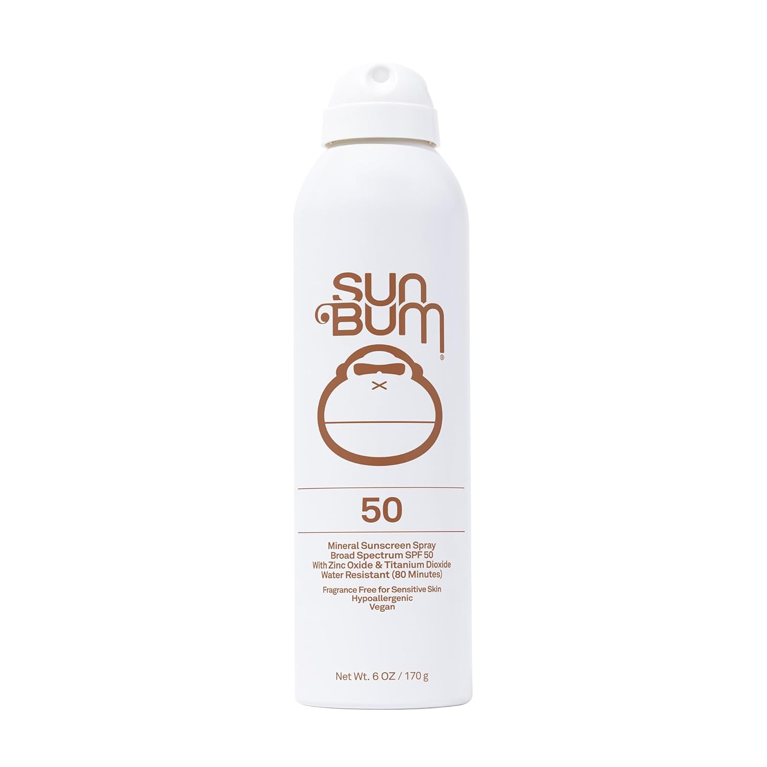 Sun Bum Mineral SPF 50 Sunscreen Body Spray – Water-Resistant Broad Spectrum Moisturizing Sunscreen with Vitamin E – Hawaii 104 Act Compliant (Made without Octinoxate & Oxybenzone) – 6 oz