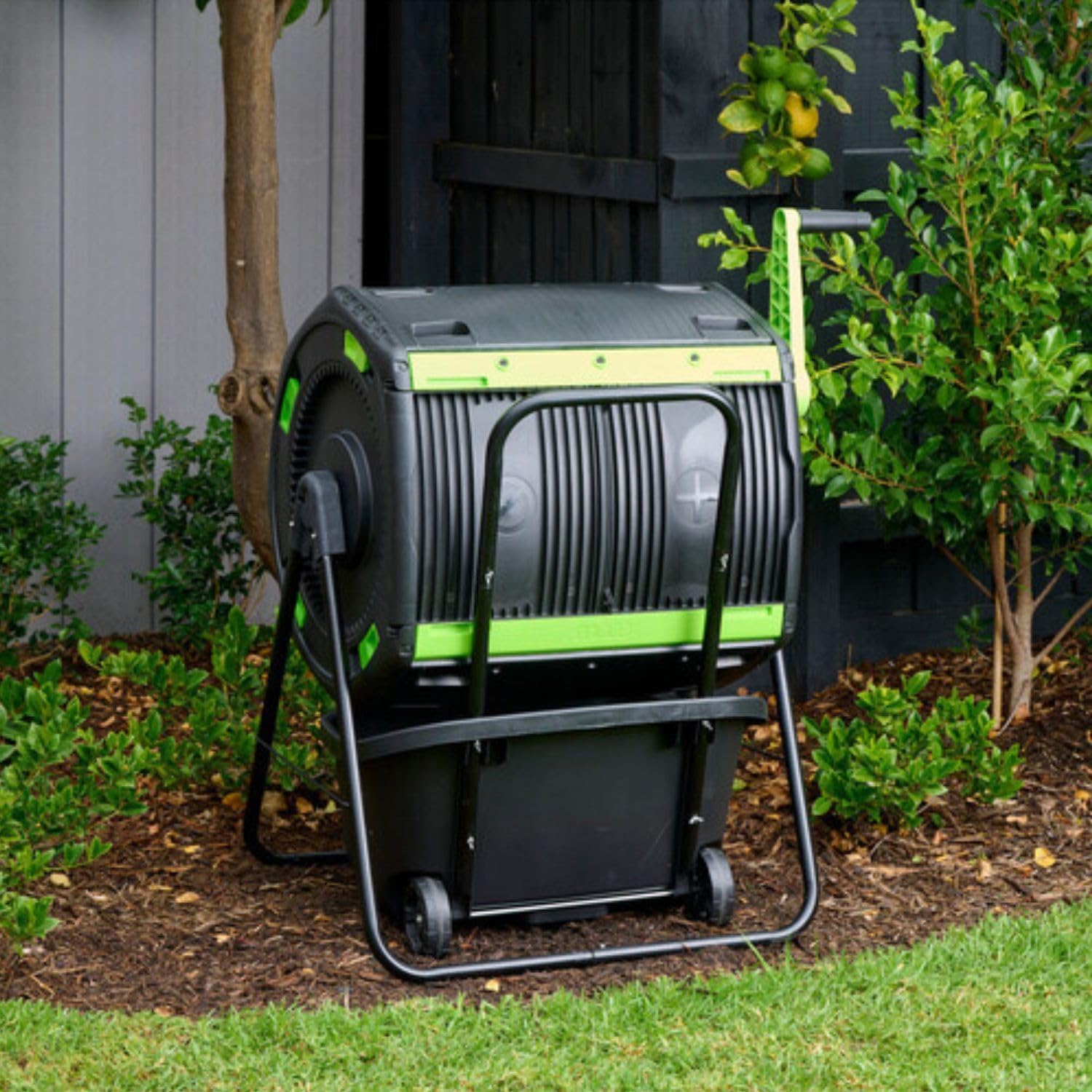 Maze RSI- 48 Gallon Geared Two Compartment Compost Tumbler and Cart
