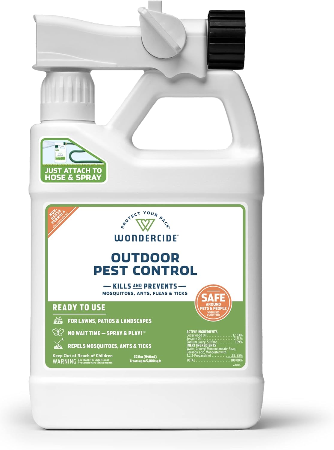Wondercide – Outdoor Pest Control Spray with Natural Essential Oils – Mosquito, Ant, Insect Repellent, Treatment, Killer – Safe Around Pets Kids 32 oz