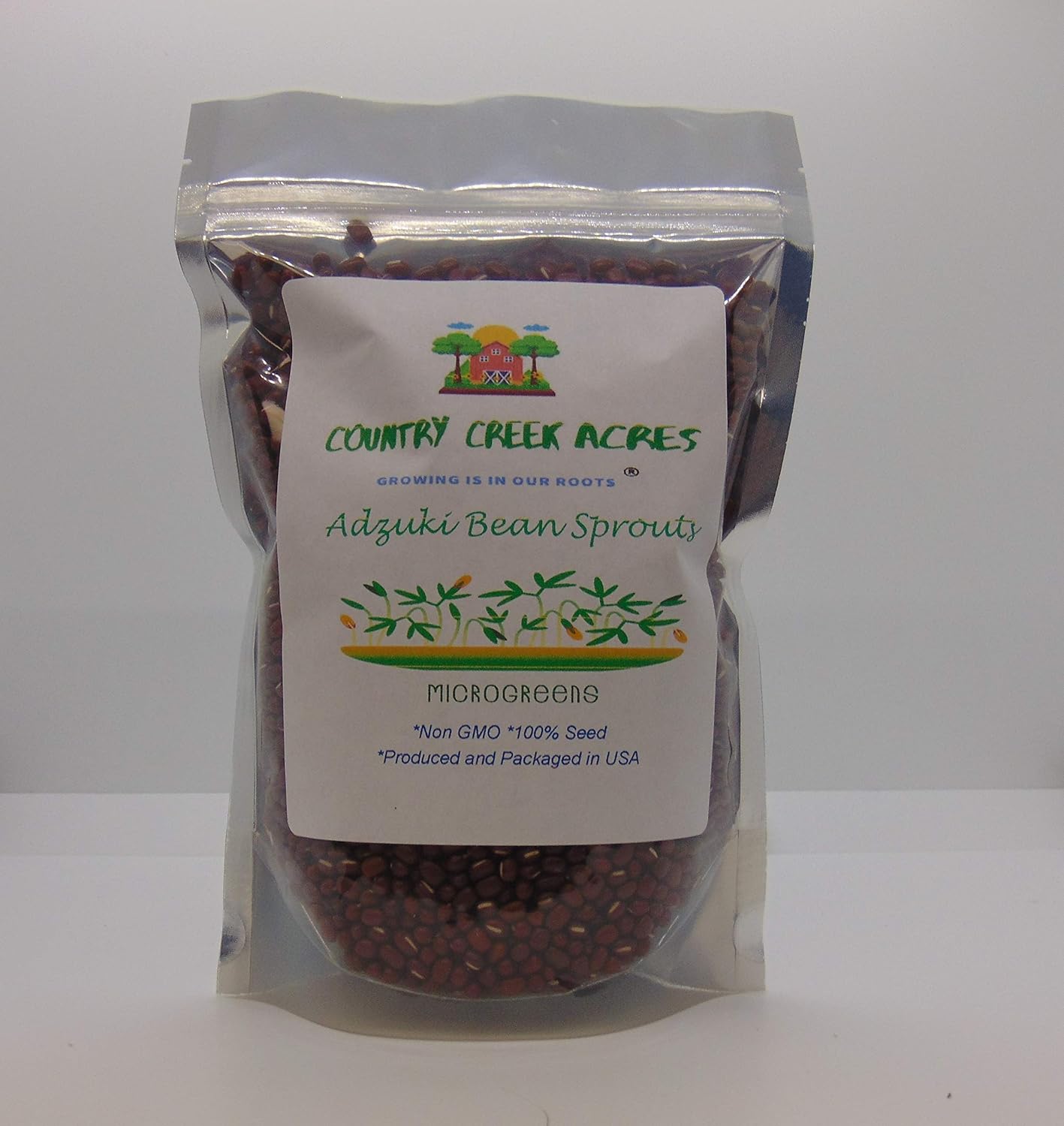 Adzuki Bean Seed, Microgreen, Sprouting, 2 OZ, Non GMO – Country Creek LLC Brand – High Sprout Germination- Edible Seeds, Gardening, Hydroponics, Growing Salad Sprouts