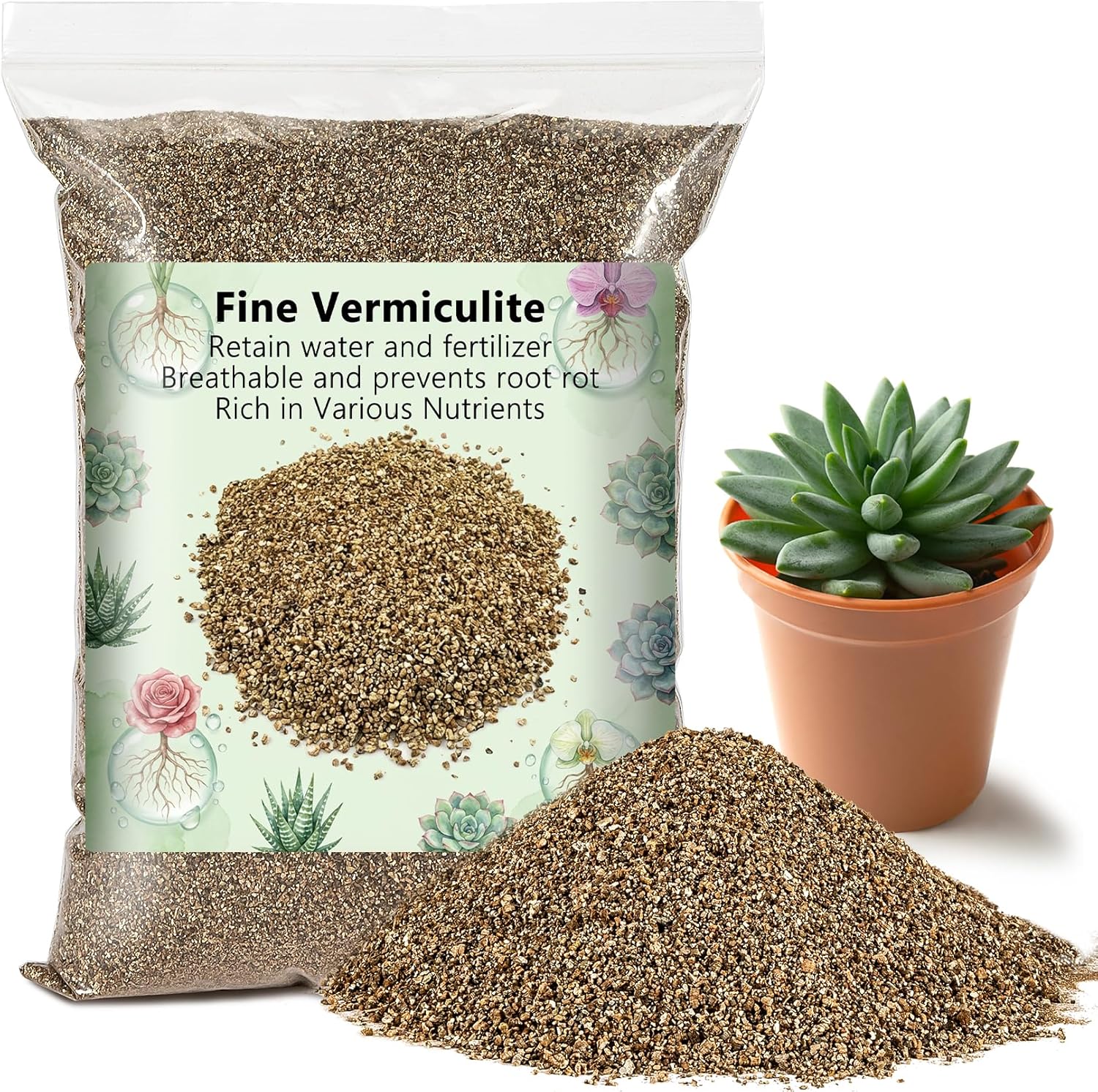 Sukh 14.6OZ Vermiculite – Organic Vermiculite for Gardening Plants Fine Horticultural Soil Amendments Bulk Additive Perfect Potted and Garden Professional Grade 1-3mm