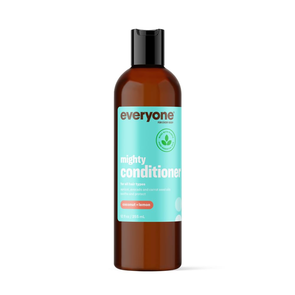 Everyone Hair Care Conditioner – Coconut & Lemon Mighty, 12 fl oz Bottle, Wash & Leave In Hydrating Conditioner, Deep Moisturizing, Sulfate Free & Paraben Free