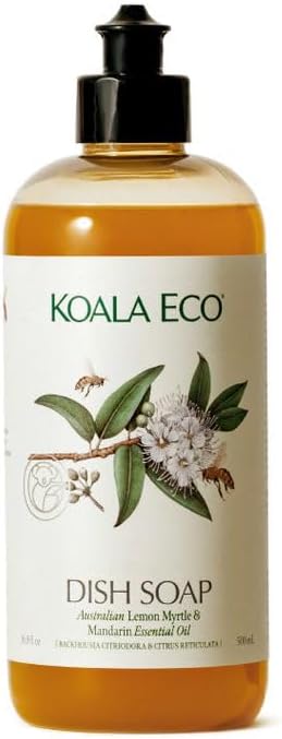 Koala Eco Dish Soap – with Australian Lemon Myrtle & Mandarin Essential Oil – 16oz