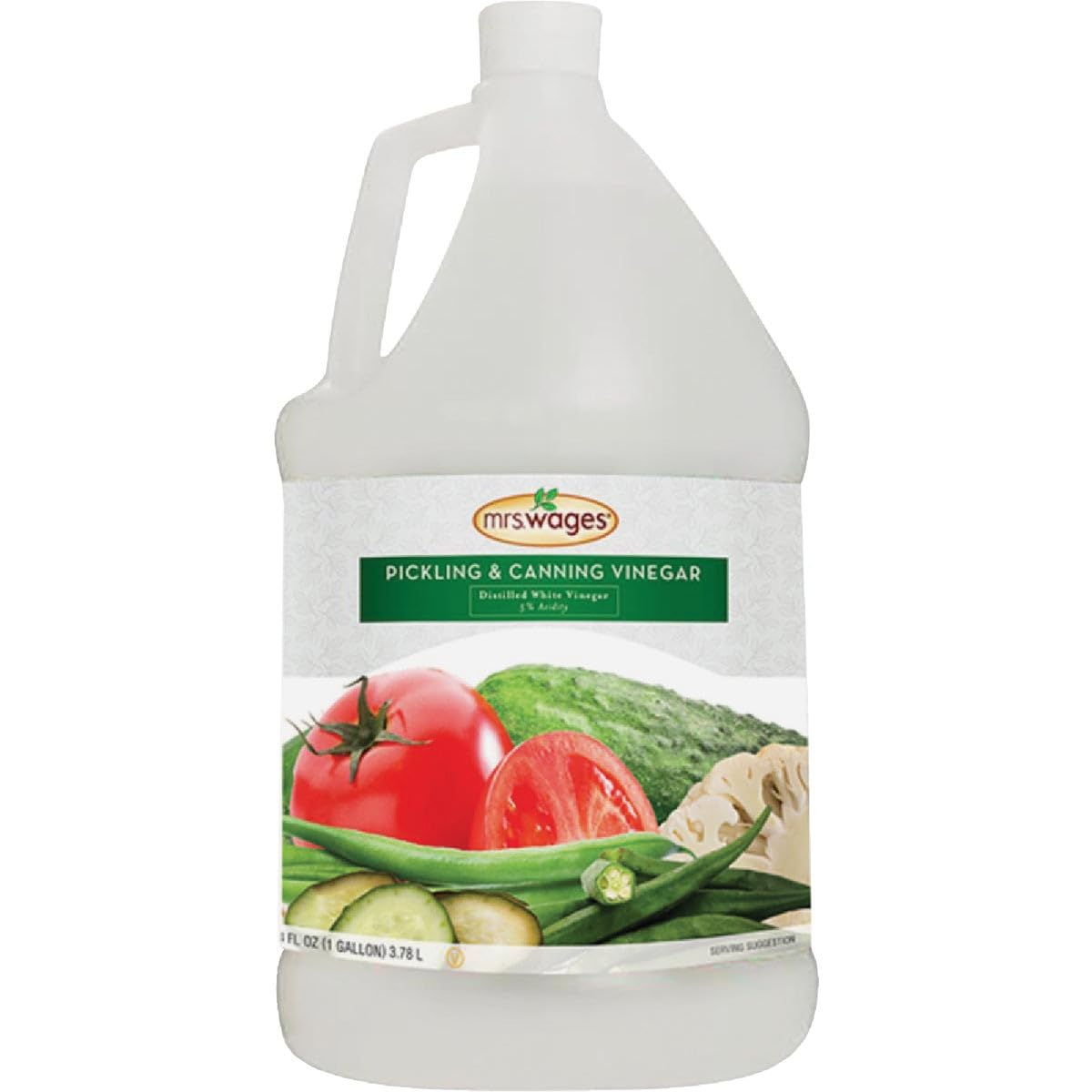 Mrs. Wages Pickling & Canning Vinegar, Well-Balanced Vinegar, Great Tasting, Versatile for Canning & Cooking, Easy Storage, (1 Gallon Jug)