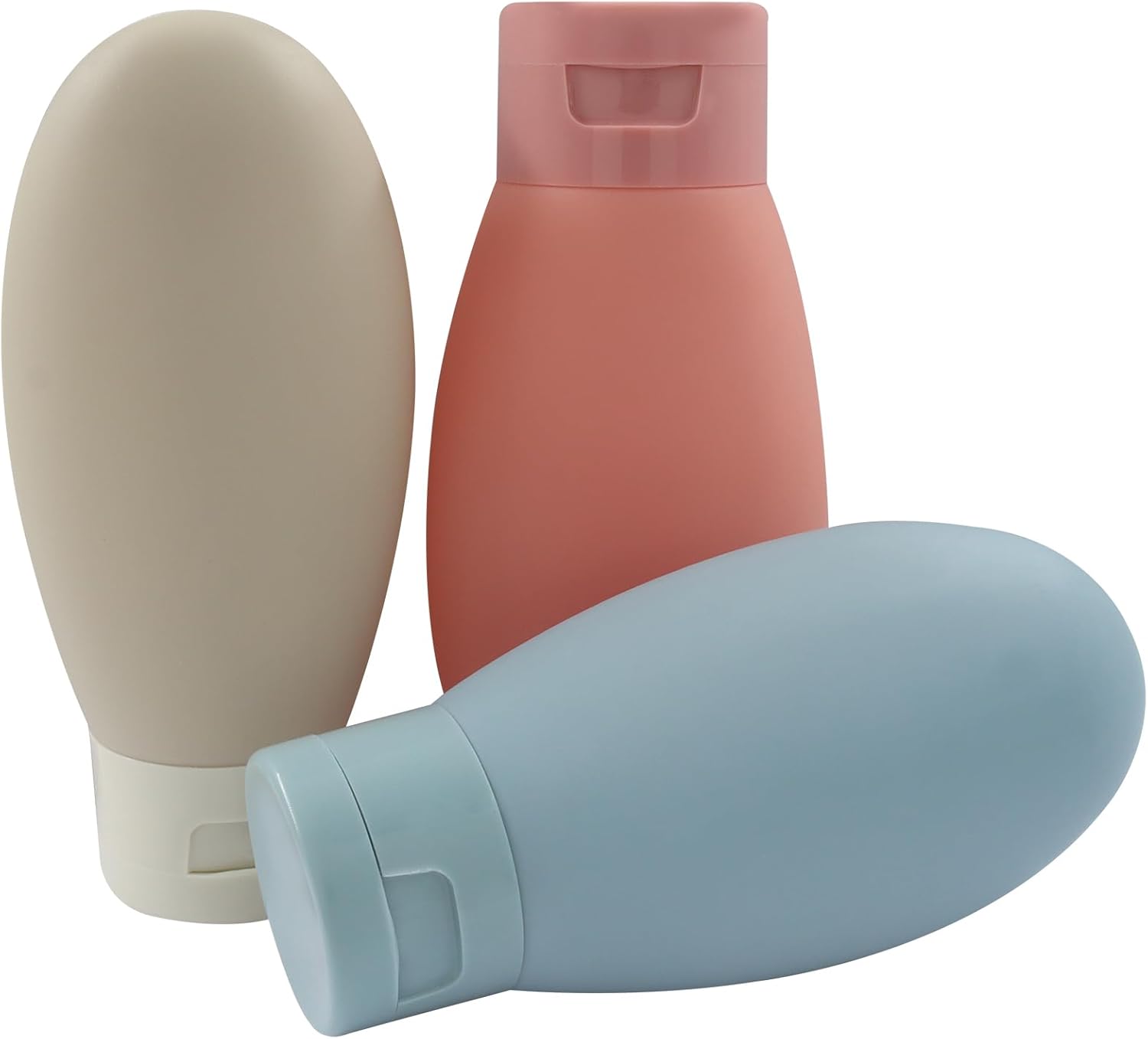 3pcs Travel Bottles – 60ml Leakproof & Squeezable Refillable Containers for Toiletries, Shampoo & Lotion (Solid Color)