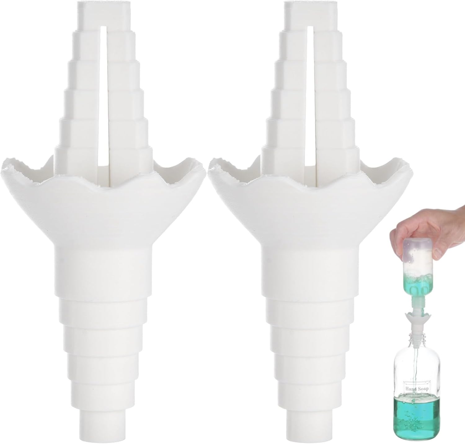 2 Pcs Liquid Transfer Kit For Bottles 0.59-1.38 In, Multi-Tier Connector, Universal For Kitchen, Bathroom, Laundry, Eliminate Waste