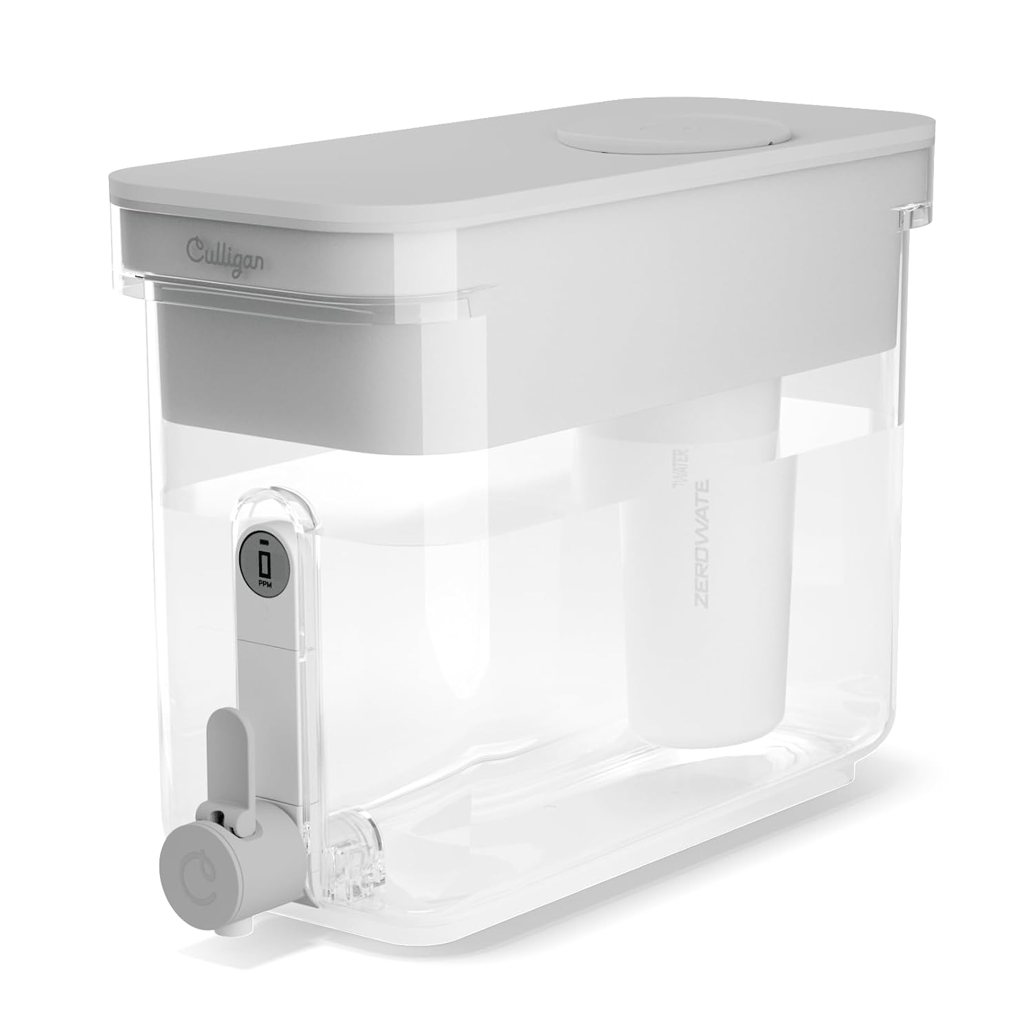 Culligan with ZeroWater Technology 32-Cup Water Filter Dispenser – Includes 5-Stage Advanced Water Filter, Certified to Reduce Lead, Total PFAS (Forever Chemicals), Mercury, Fluoride, and Chlorine