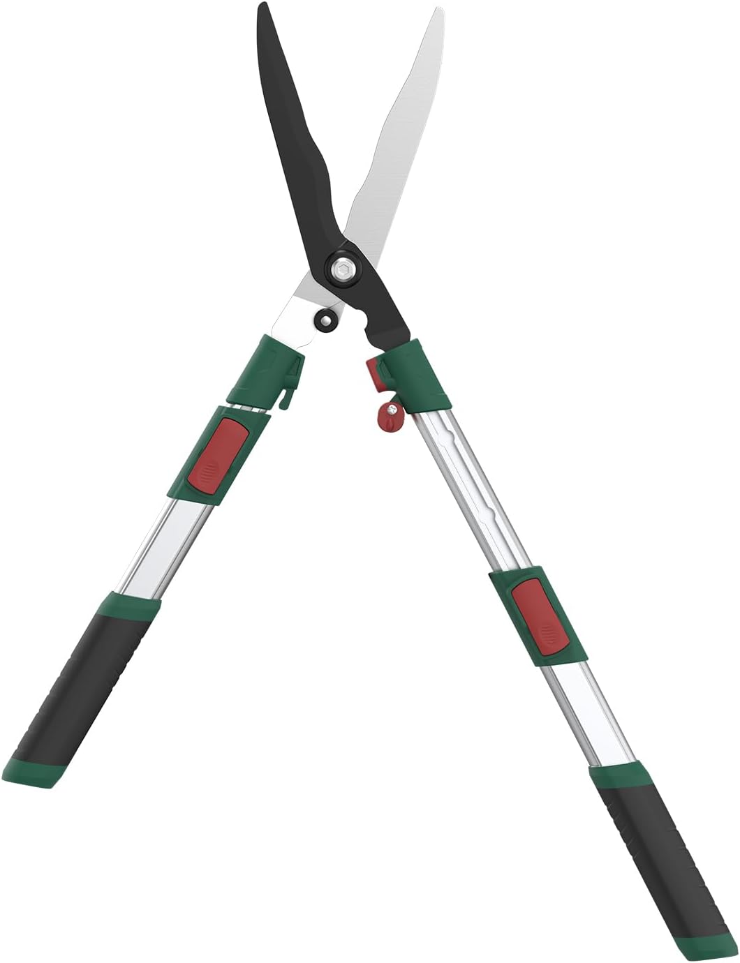 GARTOL Extendable Hedge Shears – 24 to 30 Inch Telescopic Garden Clippers with 8” Wavy SK5 High Carbon Steel Blade, Heavy Duty Manual Shrub Trimmer & Bush Shears for Boxwood, Yews & Decorative Hedges