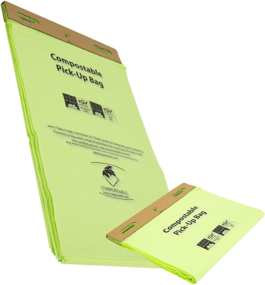 Zero Waste USA – Compostable Dog Waste Station Header Bags – 20 Headers (2,000 bags) – Plant-Based Biopolymers disintegrate in 18 months – Leak Proof, Odor Blocking