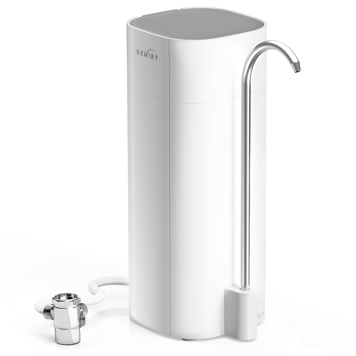 Countertop Water Filter, 8000 Gallons Alkaline Water Filtration System for Sink Faucet, Reduces 99.99% Chlorine, Heavy Metals, Bad Odor, OM-CF02 Included 1 Filter