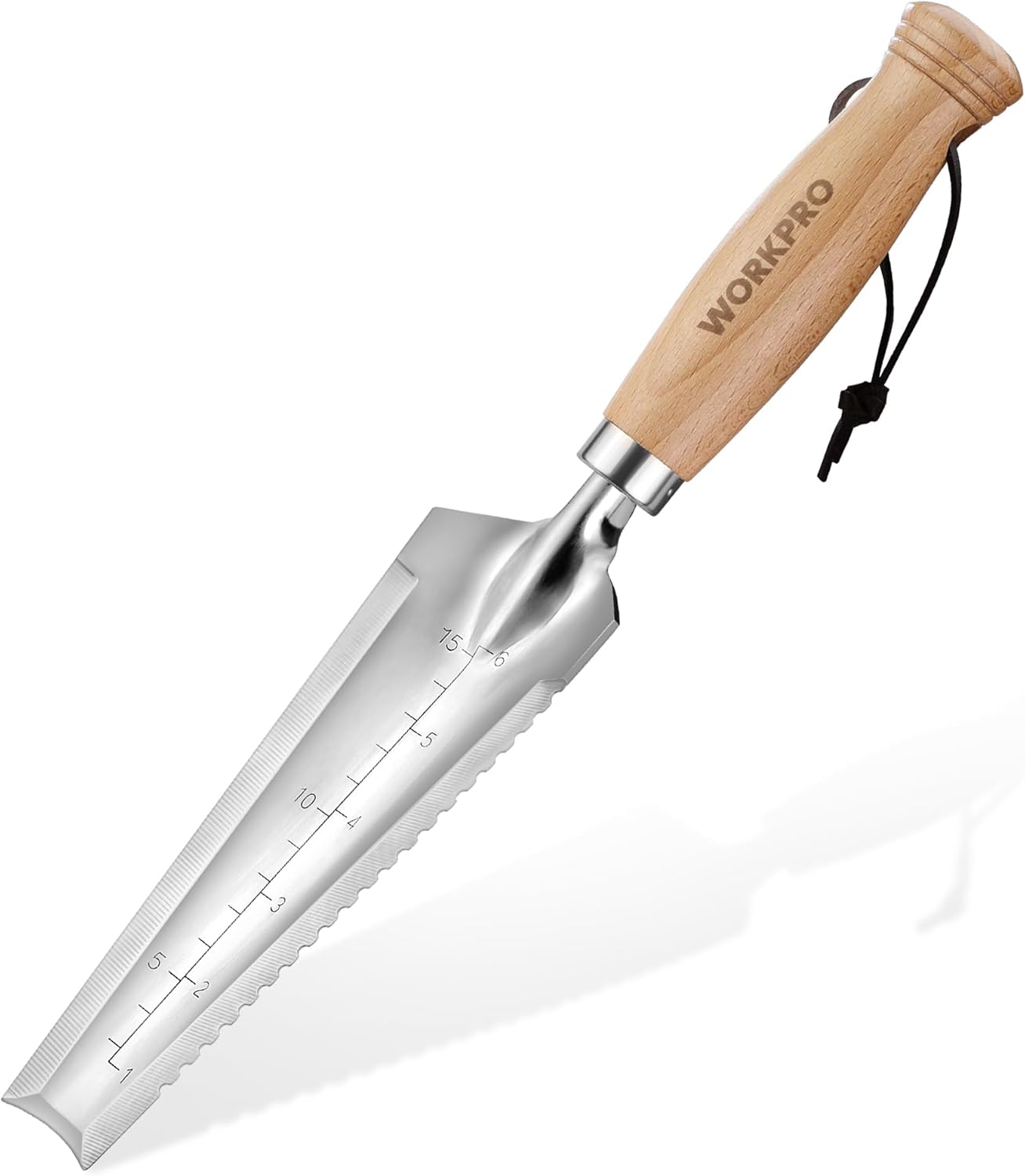 WORKPRO Garden Trowel with Wood Handle, Stainless Steel Narrow Hand Shovel, Multi-Use Flat Garden Trowel for Planting, Weeding, Transplanting, Digging, Small Weeding knife for Gardening
