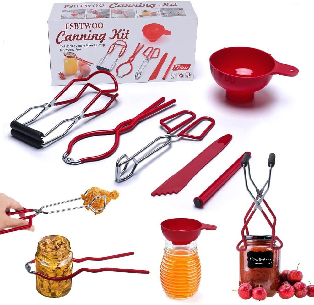 Canning Supplies Starter Kit, Home Canning Kit Tools Set for 37PCS Kitchen, Durable and Comfortable Material, Non-Slip and Easy to Control When in Use, A Good Set of Canning Accessories Equipment.