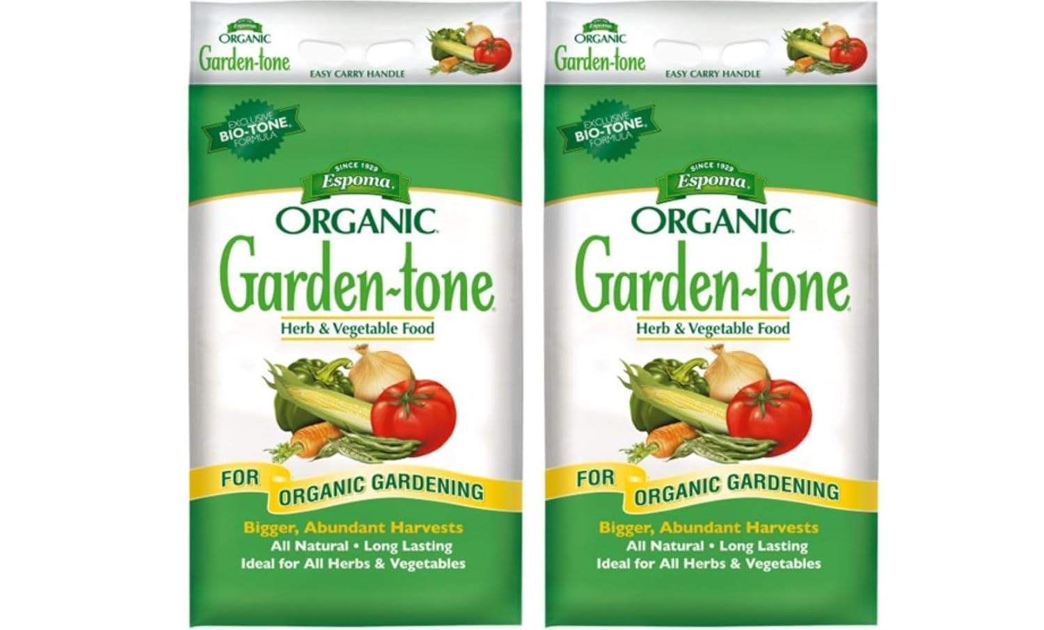 Espoma Organic Garden-Tone 3-4-4 Organic Fertilizer for Cool & Warm Season Vegetables and Herbs. Grow an Abundant Harvest of Nutritious and Flavorful Vegetables – 18 lb. Bag – 2 Pack