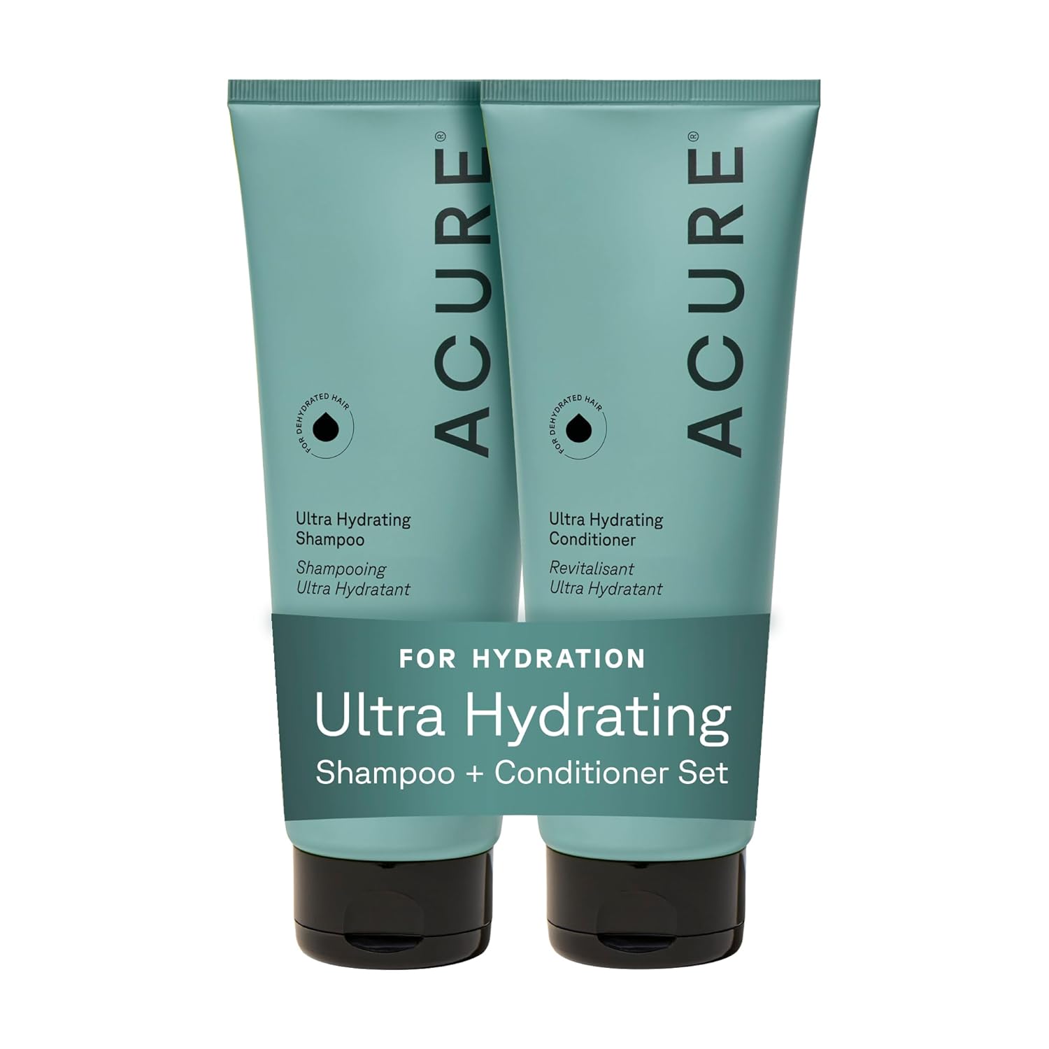 Acure Ultra Hydrating Shampoo and Conditioner Set – Moisturizing Set with Argan Oil for Women & Men with Dry, Damaged, Straight or Curly Hair, 100% Vegan, Paraben Free, Sulfate Free – 8 fl oz (2 Pack)
