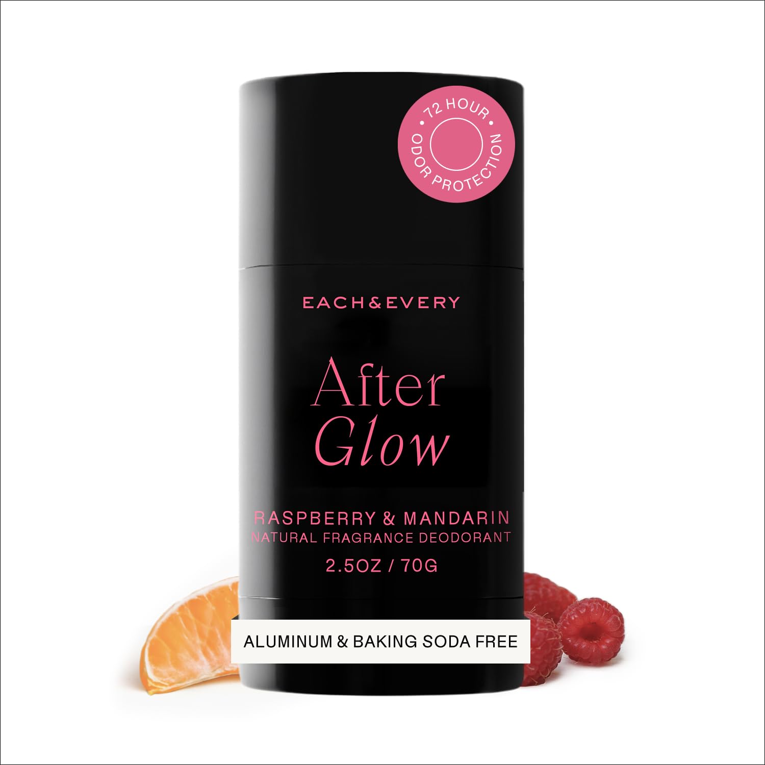 Each & Every Aluminum Free Deodorant for Women & Men – Natural Fragrance All Day Odor Protection, Non-Toxic Deodorant for Sensitive Skin, EWG Verified, Baking Soda Free – Raspberry & Mandarin, 2.5oz