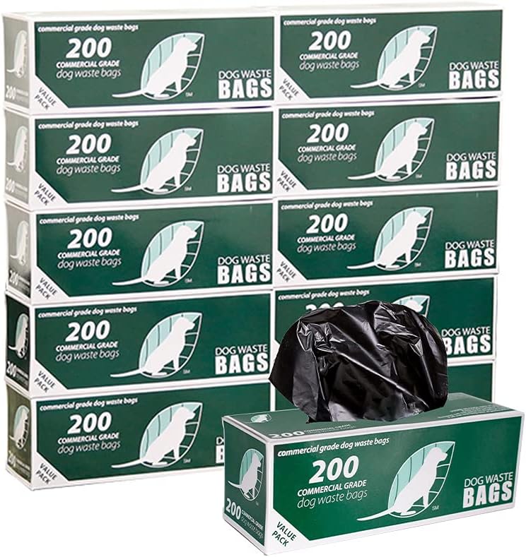 Zero Waste USA – 2,000 Commercial Grade Dog Waste Station Refill Roll Bags – Fits Any Roll Bag Dog Waste Station – 40% Thicker than competitor brands – 10 Rolls of 200 bags per roll
