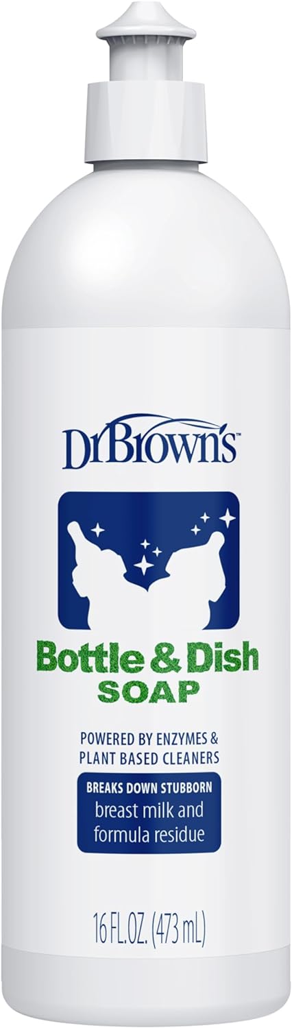 Dr. Brown’s Bottle & Dish Soap for Baby Bottles and Baby Accessories, Plant-Derived, Fragrance-Free, 16 fl oz, 1 Pack