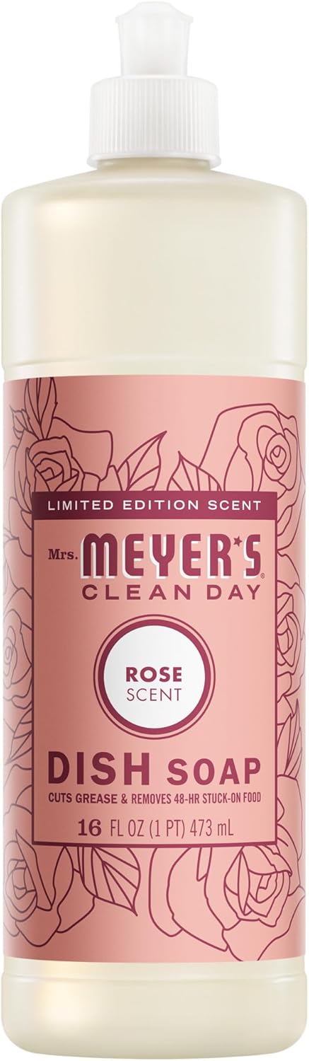 MRS. MEYER’S CLEAN DAY Liquid Dish Soap, Rose, 16 fl. oz