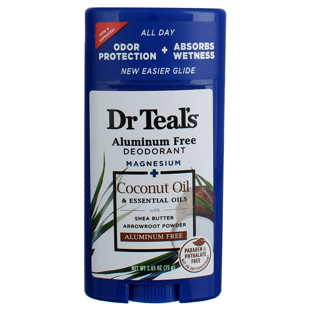 Dr Teal’s Aluminum Free Deodorant – Coconut Oil – Paraben & Phthalate Free – 2.65 oz Pack of 2