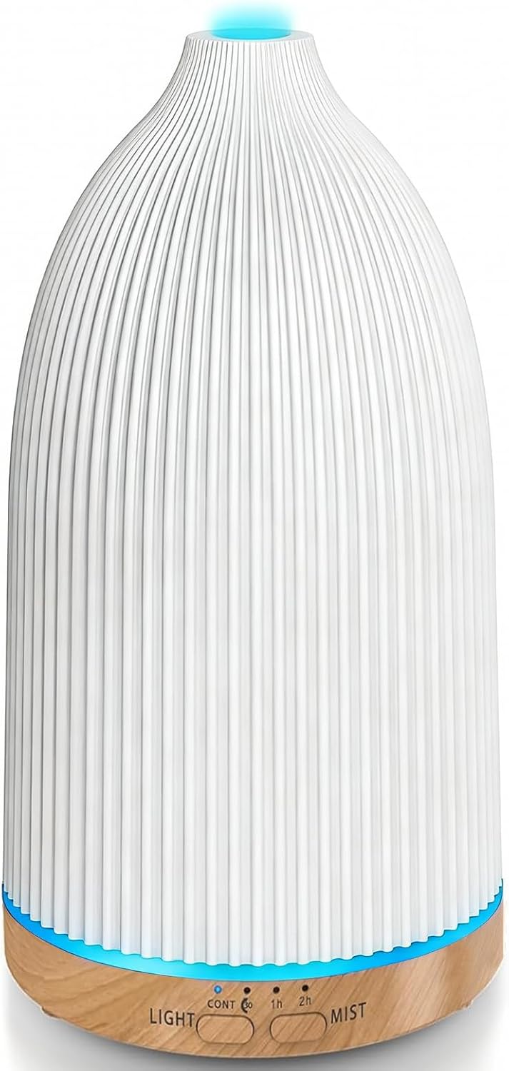 URPOWER 100ML Essential Oil Diffusers for Home, Ultrasonic Aromatherapy Diffuser with 7 Color Changing Lights, Timer & Auto Shut-Off, Scent Diffuser for Bedroom, Office, Yoga