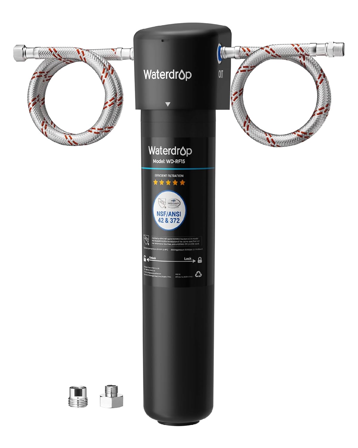 Waterdrop 15UA Under Sink Water Filter System, 2 Years, Reduces Lead, Chlorine, Bad Taste & Odor, Under Counter Water Filter Connects Directly to Your Faucet, NSF/ANSI 42 Certified