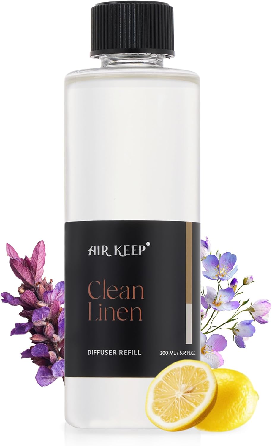 Airkeep Clean Linen Reed Diffuser Refill – 6.76 fl oz – Premium Scented Oil for Home Aromatherapy – Long-Lasting Fragrance for Reed Diffusers – Perfect for Bathroom, Bedroom & Home Decor