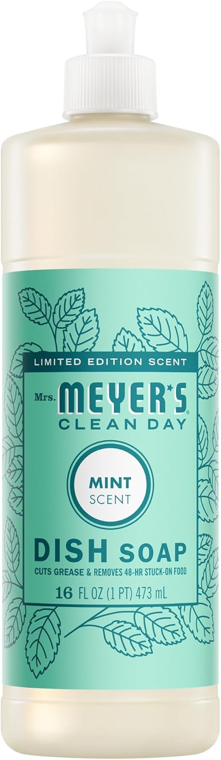 MRS. MEYER’S CLEAN DAY Liquid Dish Soap, Mint, 16 fl. Oz