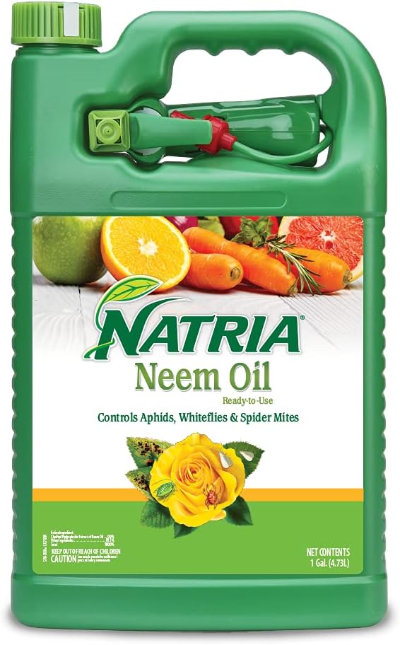 Natria Neem Oil Spray for Gardening – Ready-to-Use – Pest Control & Disease Control – Use for Houseplants and Home Gardens – 1 gal Bottle