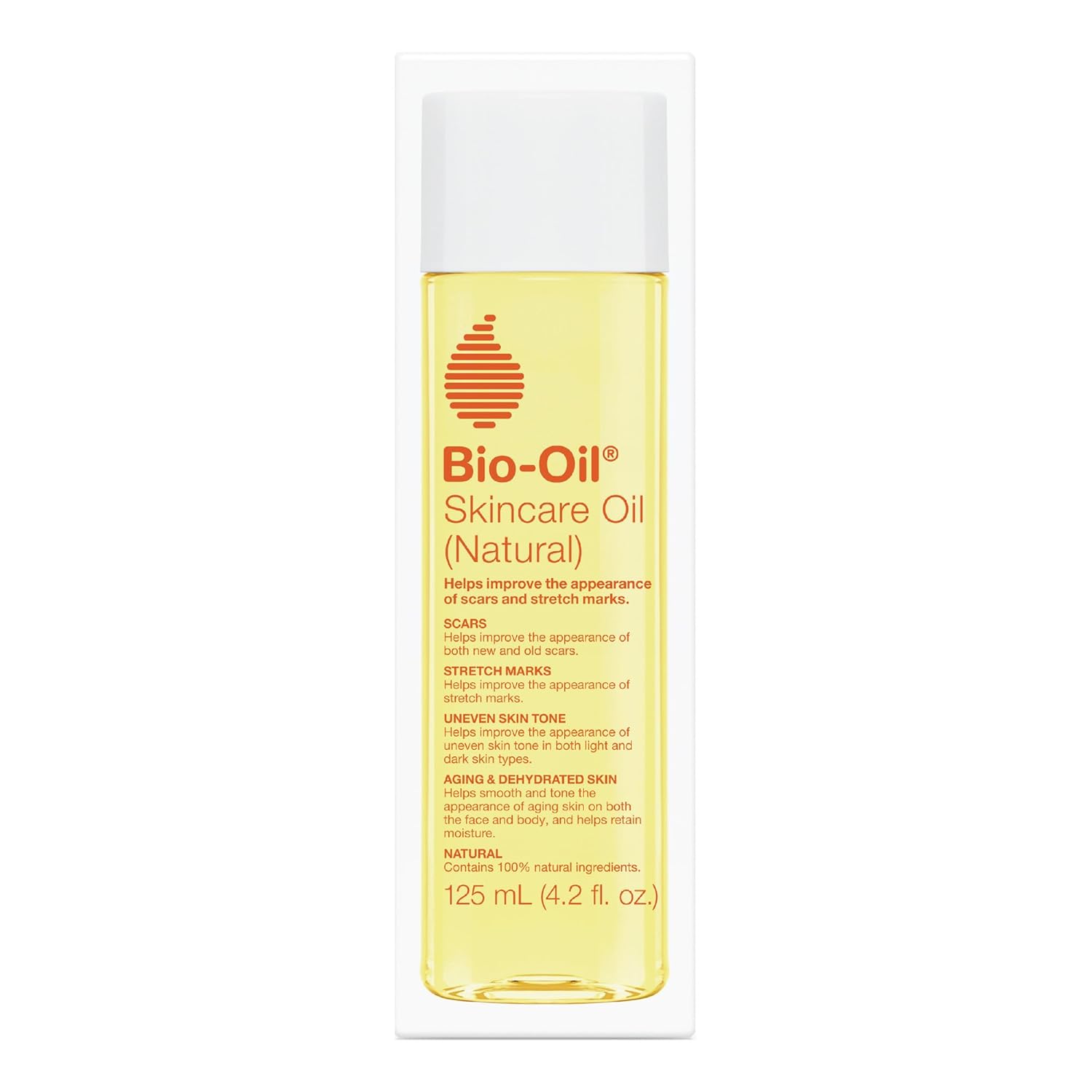 Bio-Oil Natural Skincare Oil, Serum for Scars and Stretch Marks, Face and Body Moisturizer for Dry Skin, Hair Oil, For All Skin Types, 4.2 Oz