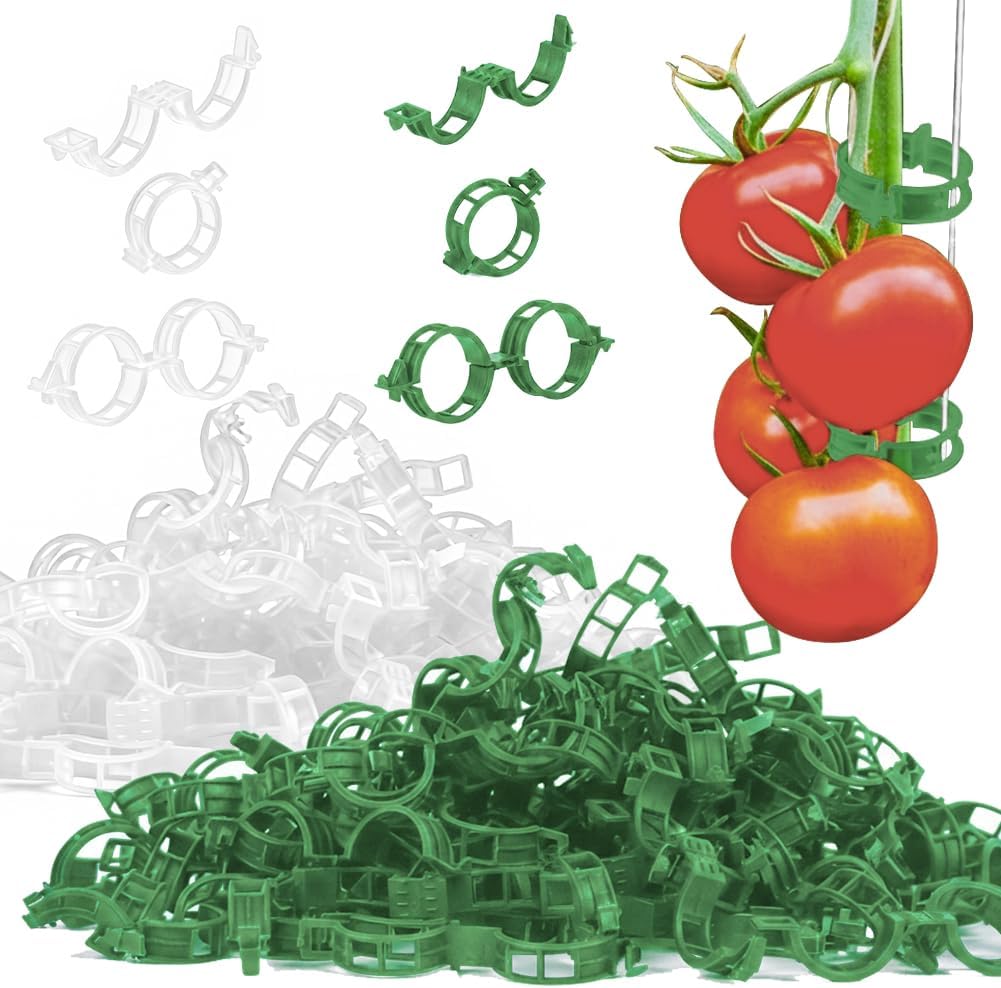 Plant Support Clips for Climbing Plants, Reusable Plant Fixing Clips for Tomato Vine, Grape, Flowers, Vegetable Stems, Plastic Garden Plant Clips to Keep Plants Upright & Healthy (100, Mixed)