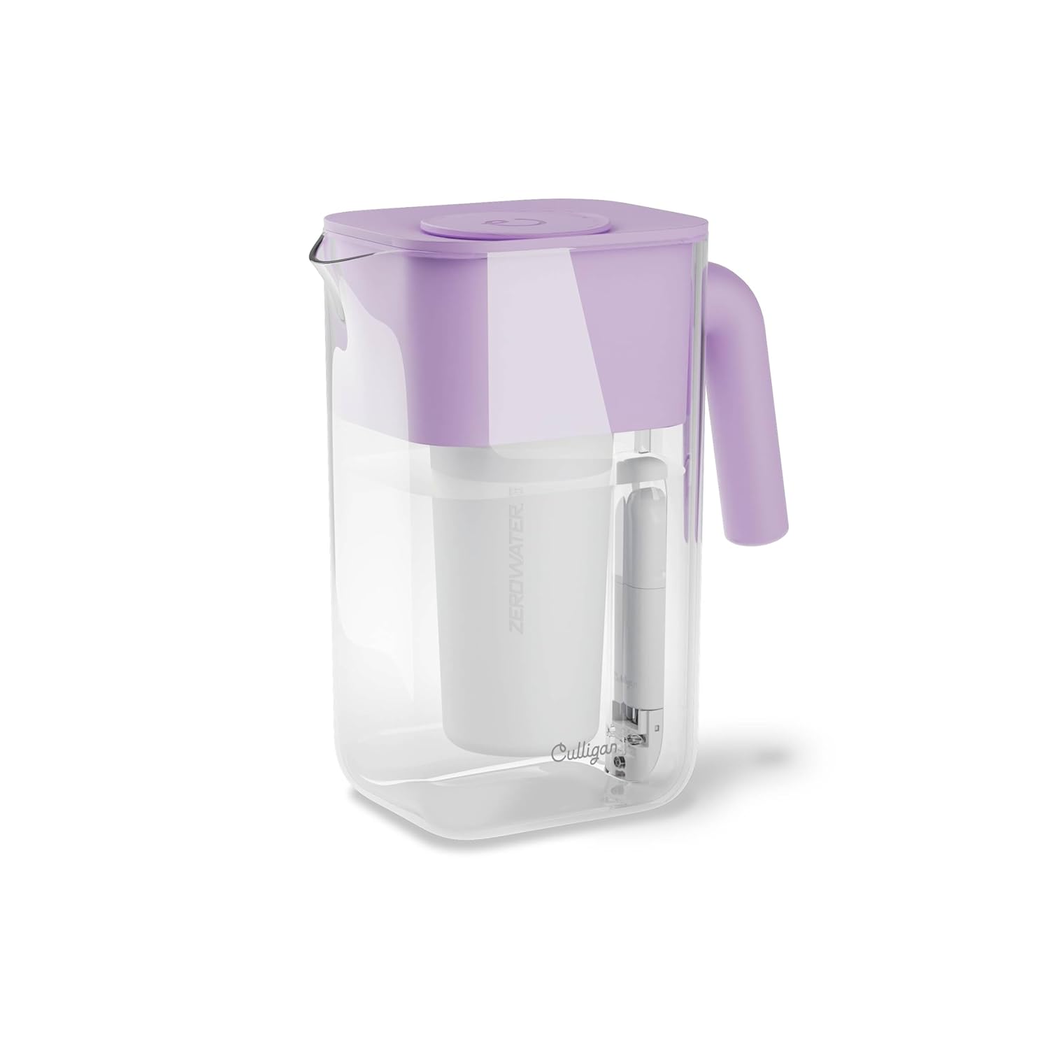 Culligan with ZeroWater Technology 10-Cup Water Filter Pitcher – Includes 5-Stage Advanced Water Filter, IAPMO Certified to Reduce Lead, Total PFAS, Mercury, Fluoride, and Chlorine – Lilac