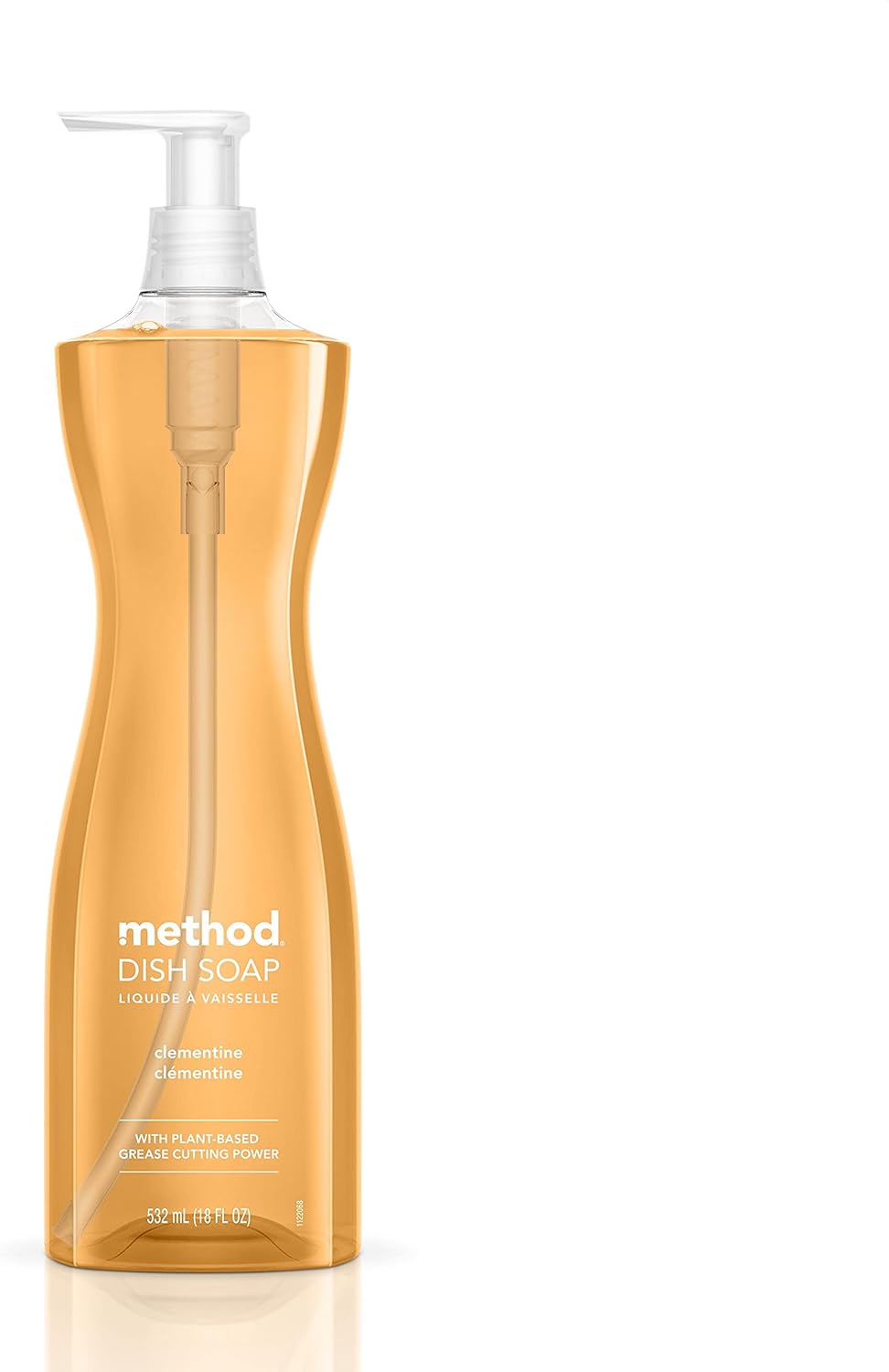 Method Gel Dish Soap, Clementine Scent, Tough on Grease & Stuck-on Food, Cruelty Free Formula, Made with Recycled Plastic, 18 Fl Oz