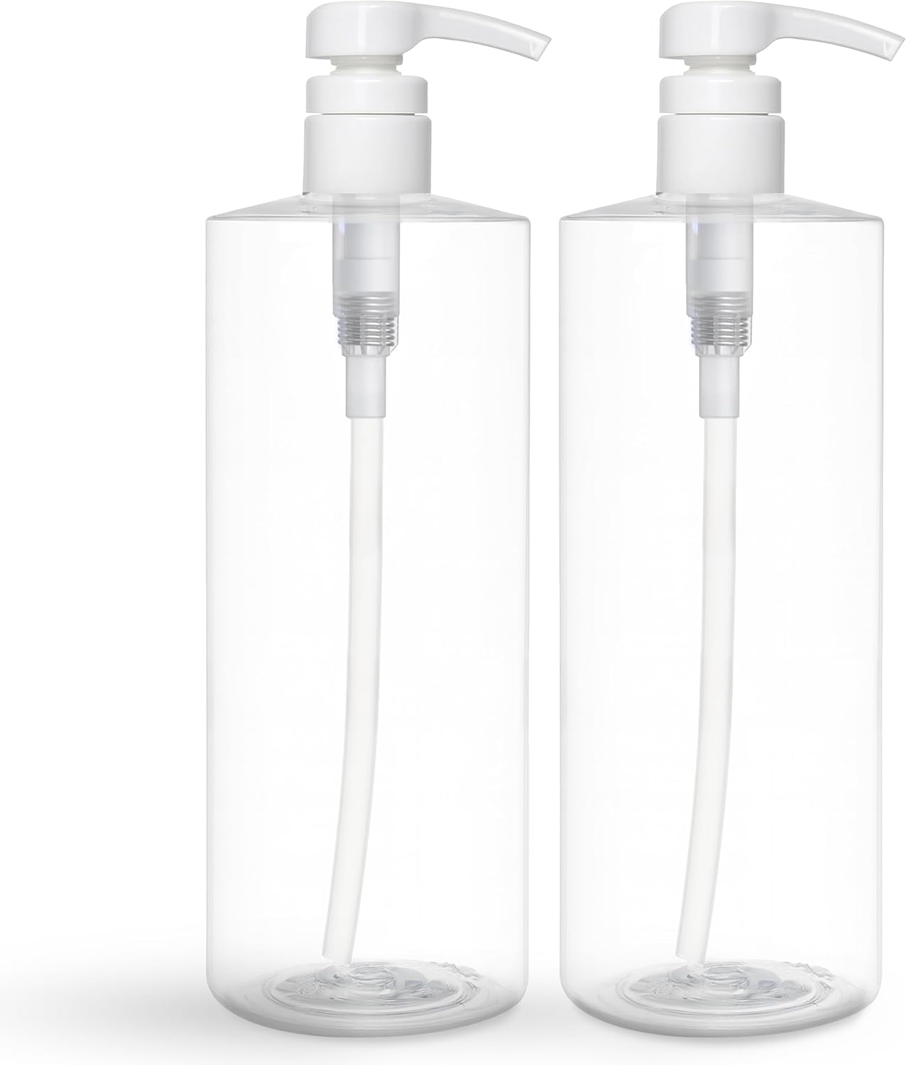 BRIGHTFROM Empty Shampoo Pump Bottles, 32 OZ / 1 Liter, BPA-Free Cylinder Containers, Household & Commercial Use, 2 Pack – Leak Proof