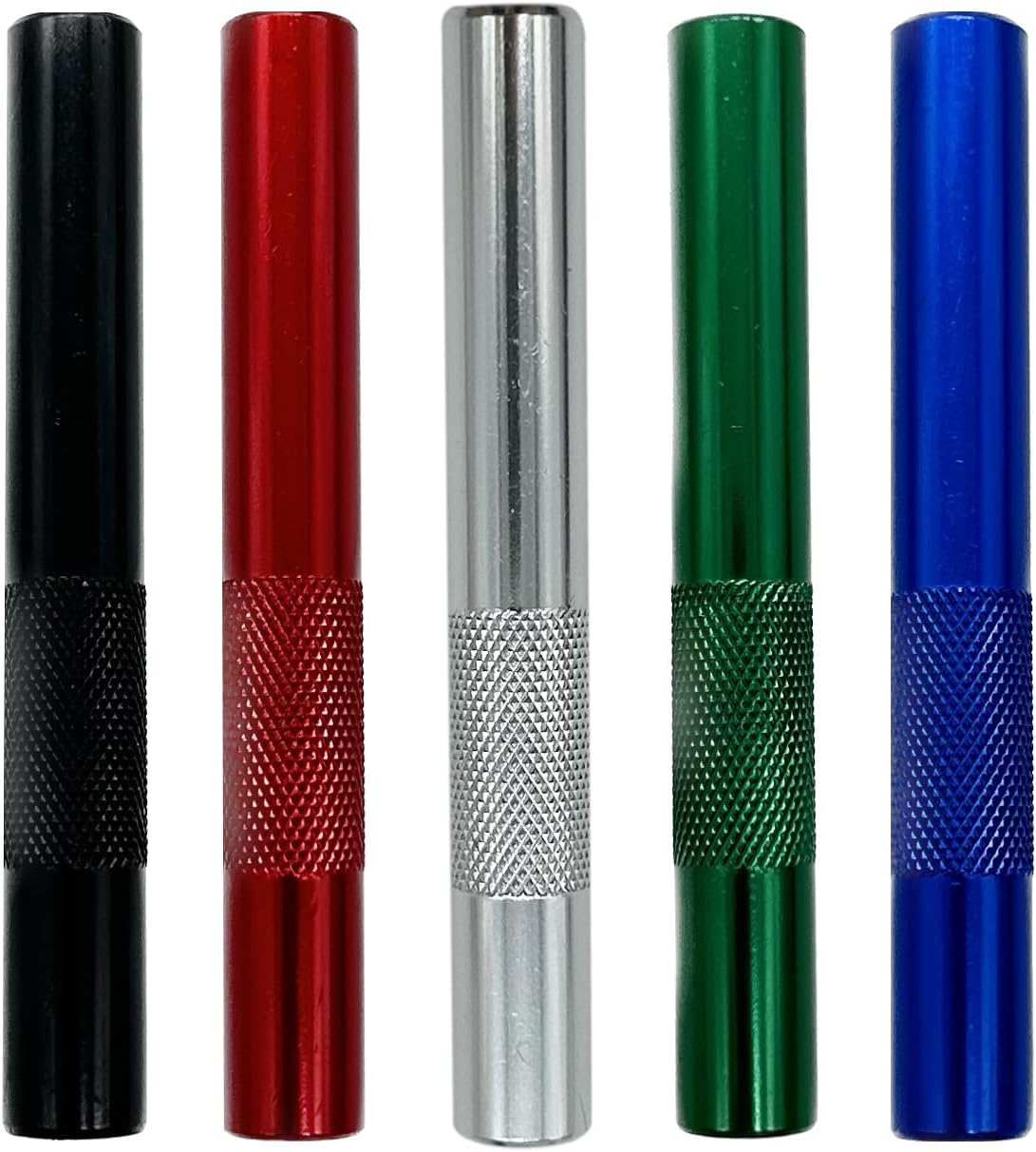 Reusable Metal Straws for Outdoor Travel, Mixed Color 5-Pack