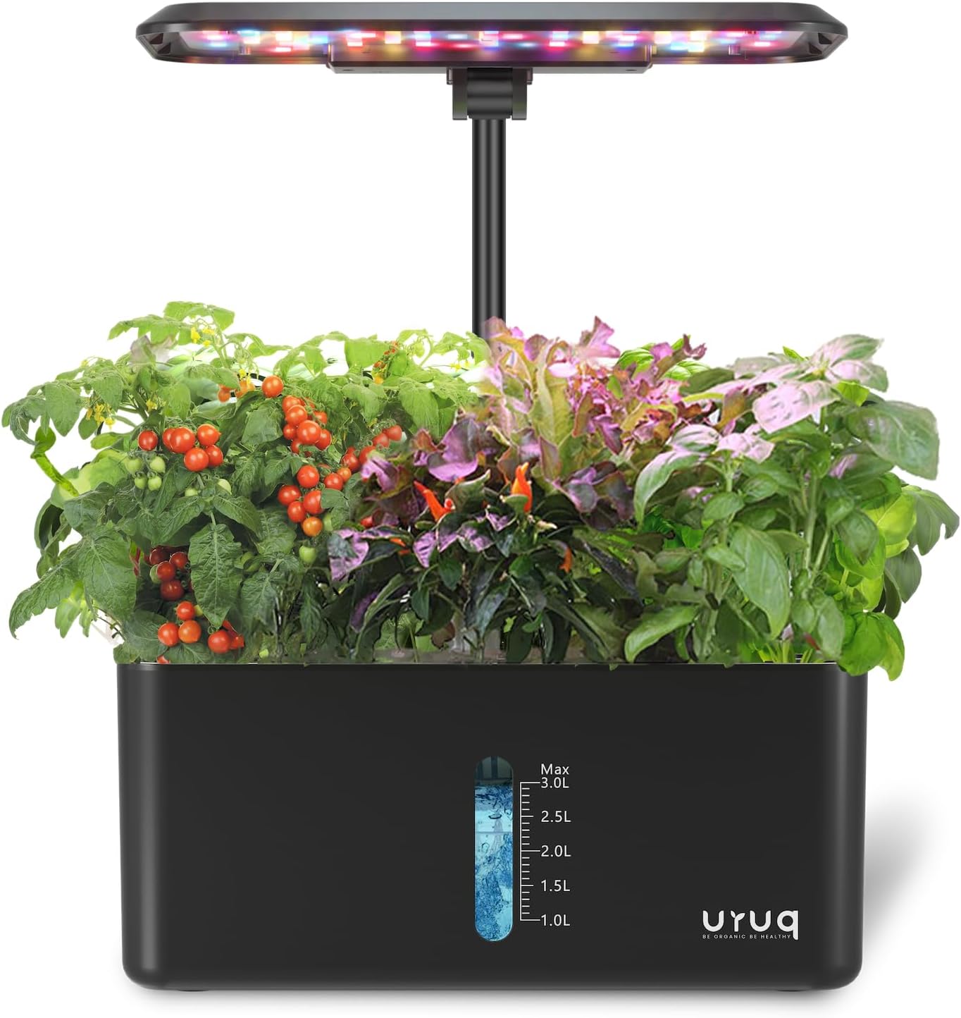 URUQ Hydroponics Growing System Garden: 8 Pods Indoor Herb Garden with Grow Light Plants Germination Kit Quiet Automatic Hydroponic Height Adjustable – Gardening Gifts for Women Kitchen