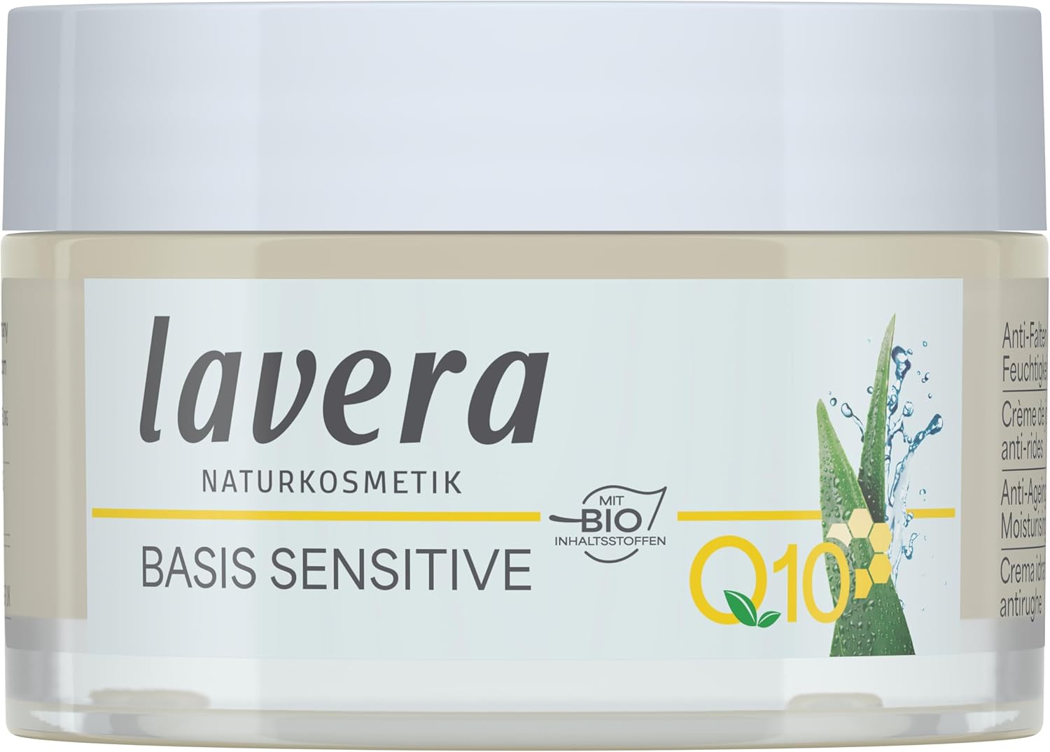 lavera Basis Sensitive Anti Wrinkle Moisturizing Cream – Face Cream with Q10 & Aloe Vera – Moisturizing Facial Cream – Anti Aging Cream – PETA Certified – Vegan – Made in Germany – 1.7 Fl Oz