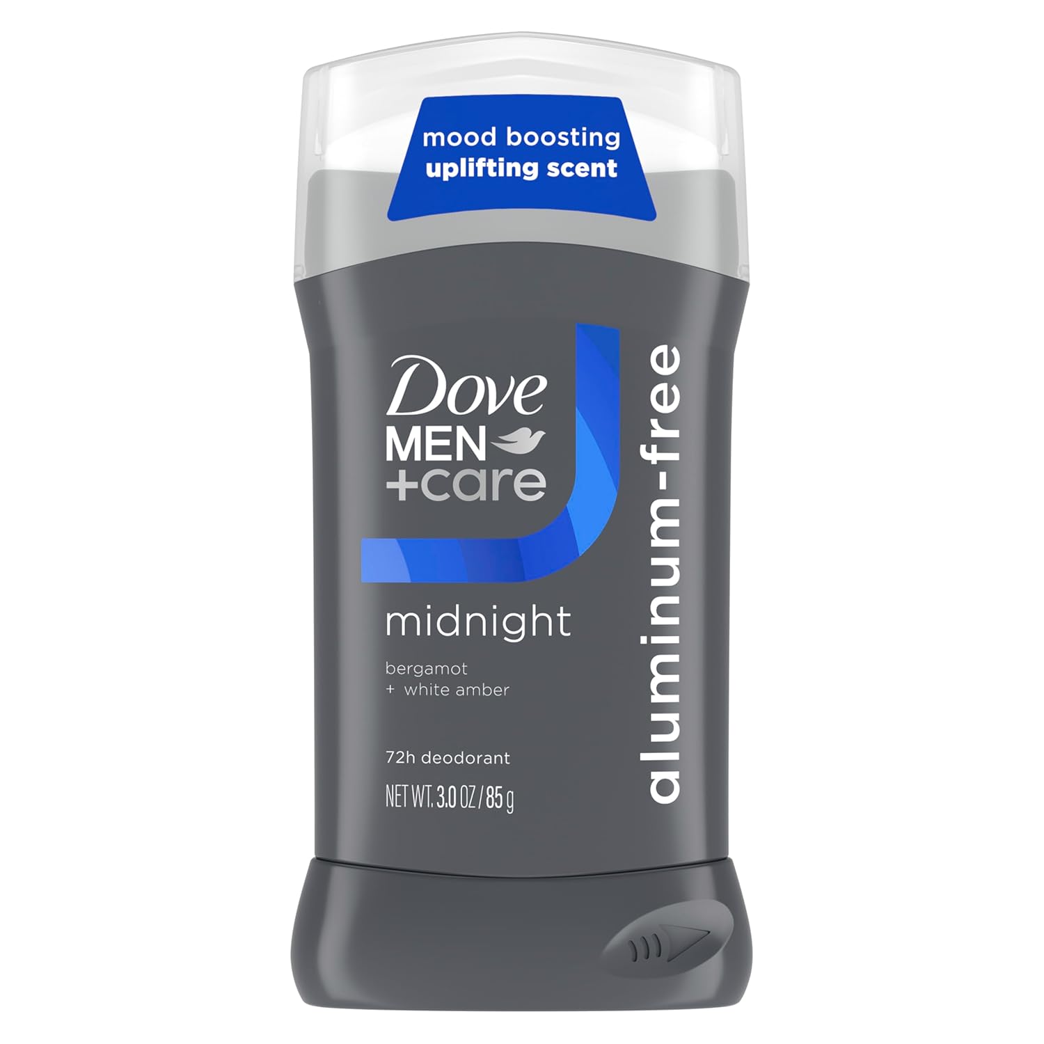 DOVE MEN + CARE Aluminum‑Free Deodorant Stick for Men, Bergamot & White Amber Mood Boosting Scent, 72h Odor Protection, 3 oz