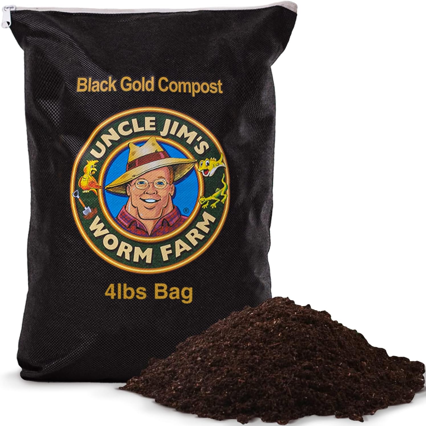 Uncle Jim’s Worm Farm Black Gold Worm Castings Compost Fertilizer for Garden Soil | Red Wriggler Earthworm Casting Organic Fertilizer for Plants | Nutrient Rich Fertilizer Solutions | 4 lbs