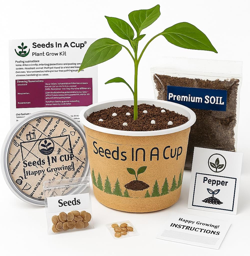 Seeds in A Cup – Plant Grow kit Lavender | Herb, Plant, Flower Starter Kit for Kids & Adults | Zen Windowsill Garden Grow Kit | Guaranteed to Grow | Best Indoor Grow Your Own Plant Gardening Gift