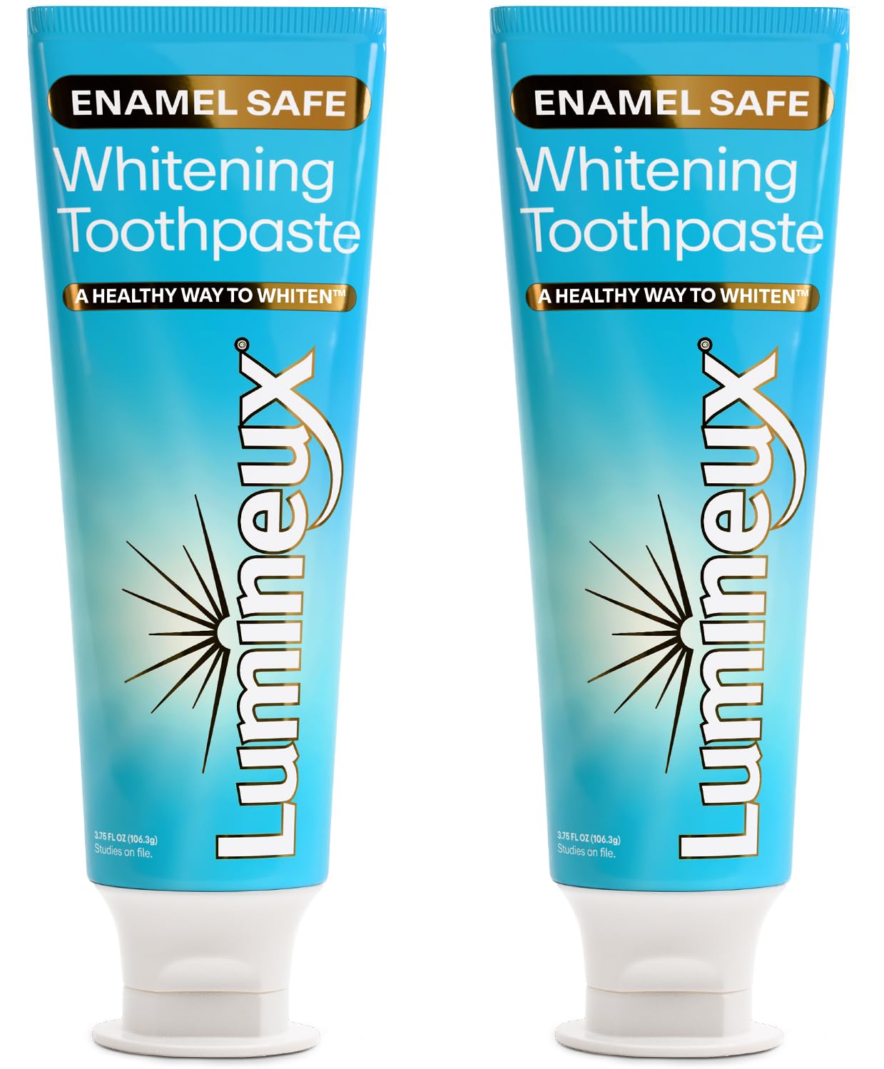 Lumineux Teeth Whitening Toothpaste 2 Pack Peroxide Free Enamel Safe for Sensitive Whiter Teeth, Fluoride Free, No Alcohol, Artificial Colors, SLS Free Dentist Formulated – 3.75 Oz