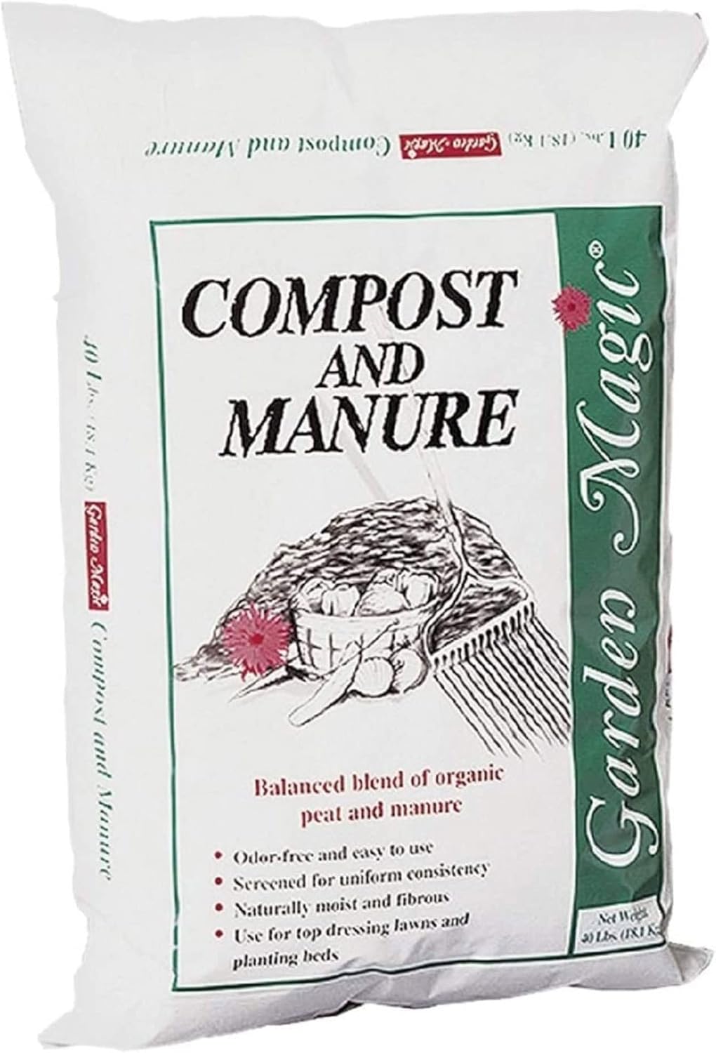 Michigan Peat Compost and Manure Blend, Garden Magic Mix with Odor-Free Blend, 40 Lbs – Outdoor Lawn and Gardening Mixture with Nutrients and Minerals for Soil Potting and Planting