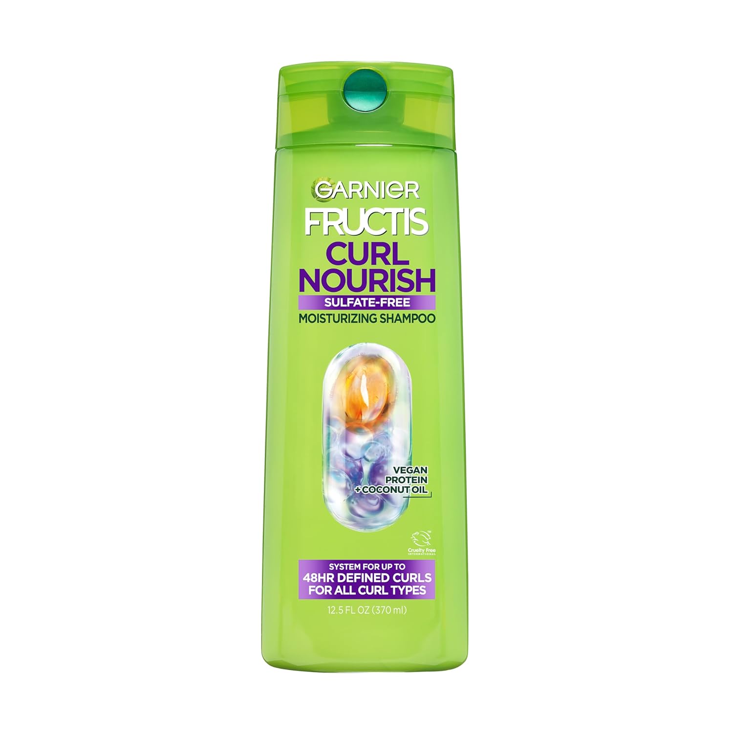 Garnier Fructis Curl Nourish Sulfate Free Moisturizing Shampoo, 12.5 Fl Oz, 1 Count (Packaging May Vary)