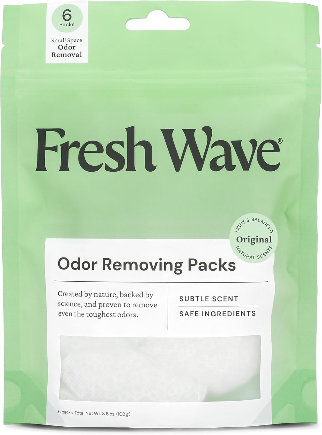 Fresh Wave Odor Eliminating & Deodorizing Packs, Bag of 6 – Safer Odor Relief for Small Spaces, Natural Plant-Based Odor Eliminator, Odor Absorbers for Home