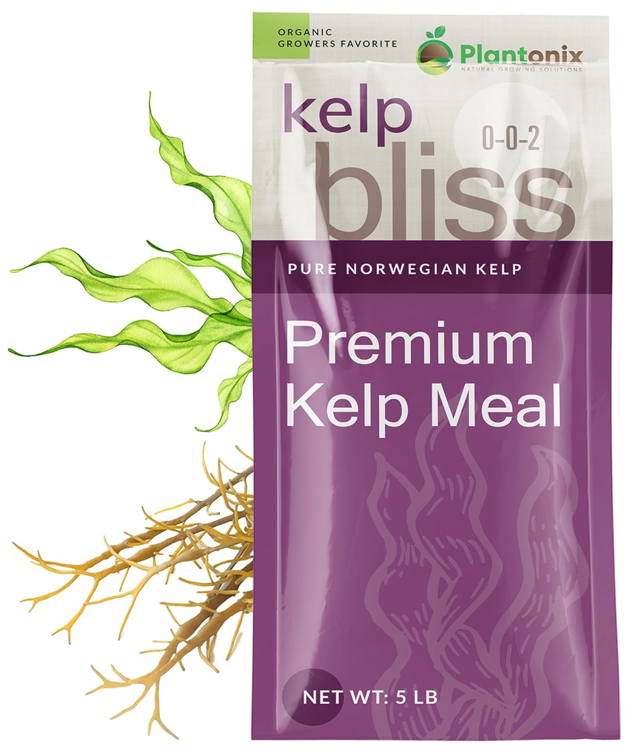 Kelp Bliss (5lbs) – Kelp Meal Organic Fertilizer for Plants, Garden Soil, Flowers, Vegetables, & Lawns – Organic Kelp Fertilizer & Soil Amendment – 100% Natural Plant Food Rich in Vitamins & Nutrients