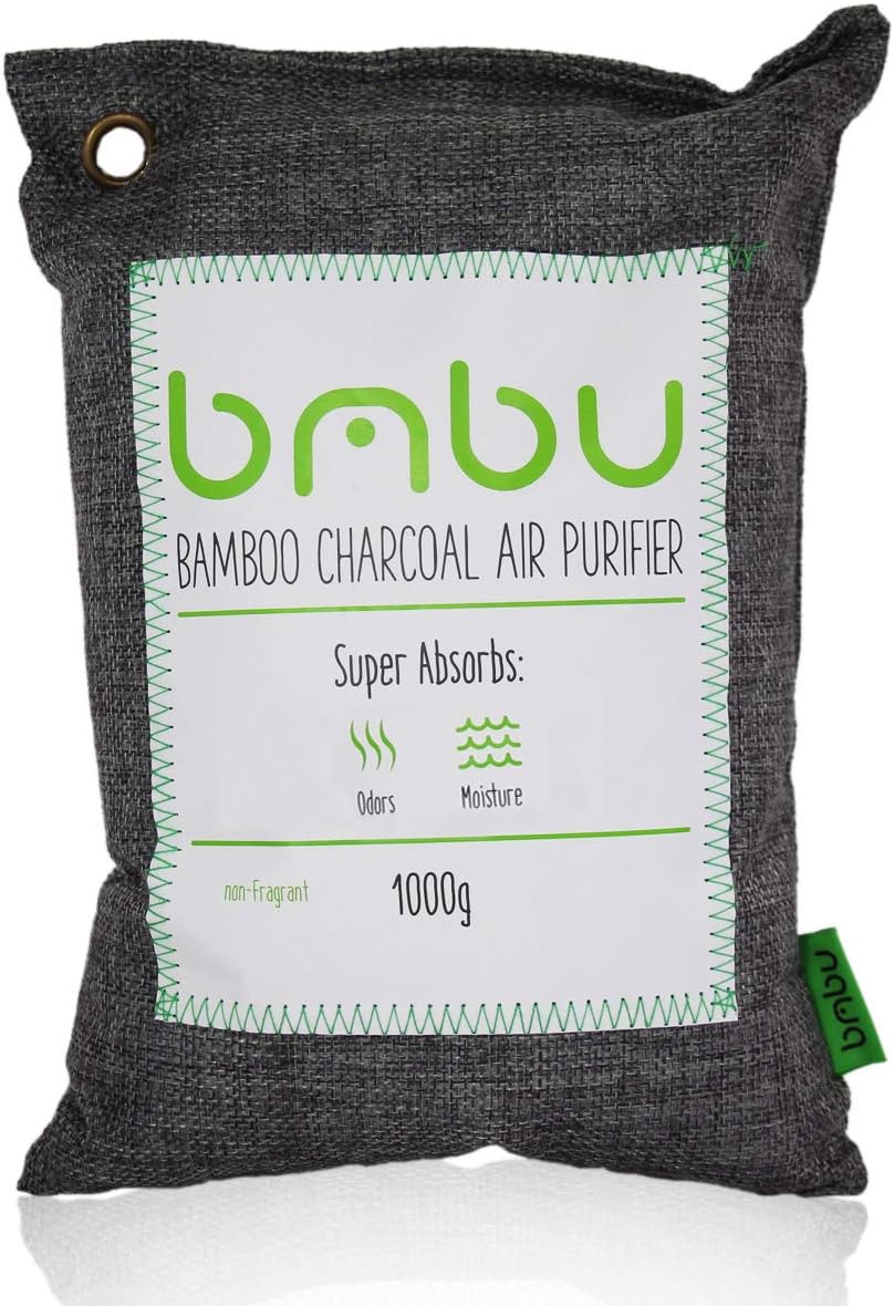1000g Large Bamboo Charcoal Air Purifier Bag – Car Deodorizer Freshener – Remove Odor and Control Moisture in Your RV, Camper, SUV, Truck, Closet, Mobile Home, Storage – Non fragrant 1kg