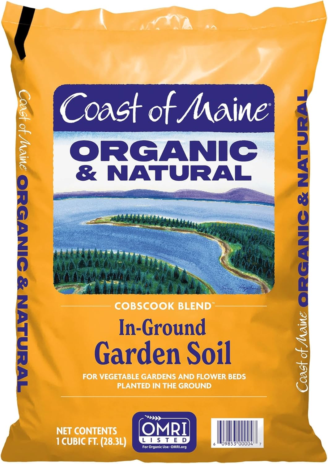 Coast of Maine Organic & Natural Cobscook Blend In-Ground Garden Soil – Multi-Use In Ground Garden Soil with Compost & Sphagnum Peat Moss – Annual & Perennial Flower Beds, or Lawn Care (1 cu ft)