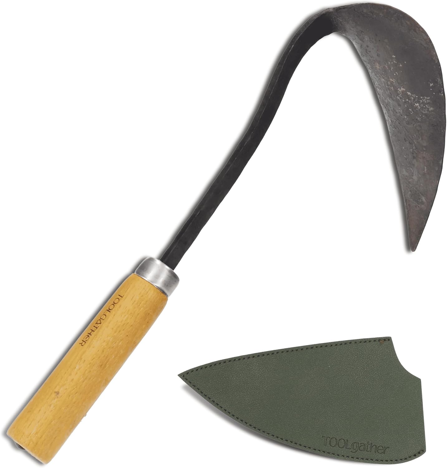 Original Homi Hand Hoe Left-Handed – Traditional Handmade Korean Garden Tool for Weeding Digging & Planting with Forged Steel & Chestnut and Acacia Wood Handle
