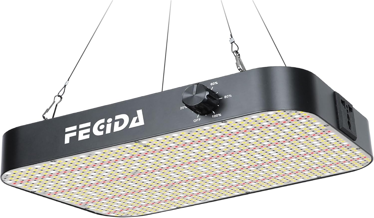 FECiDA 1200W Equivalent LED Grow Light, 130 Watt Power Draw Full Spectrum Grow Lights for Seed Starting, Seedlings, Veg, Bloom, 0–100% Dimmable, Daisy Chain, Quiet Cooling Fan
