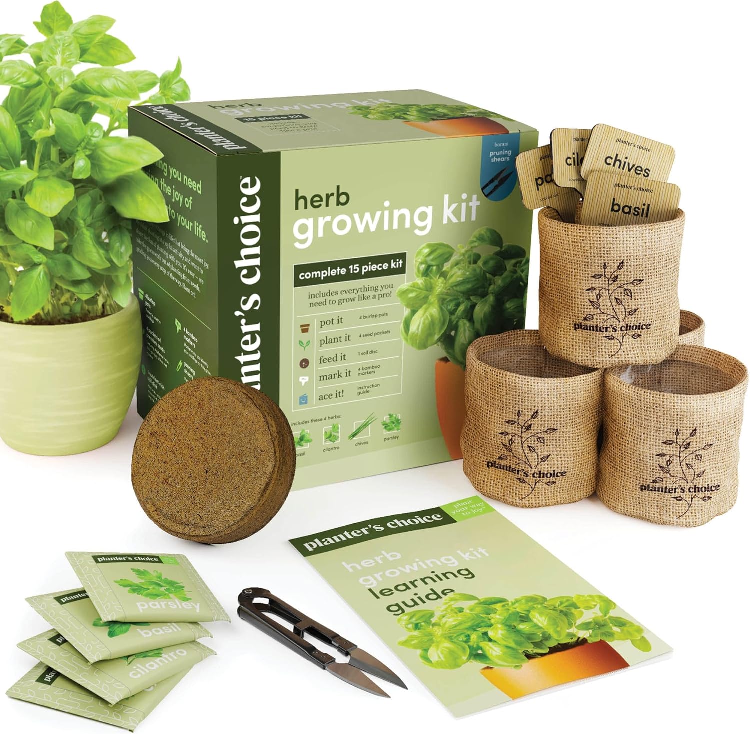 Planters’ Choice Indoor Herb Garden Starter Kit – Coolest Gifts for Women – Birthday for Her – House Warming Gift New Home for Plant Lovers – Womens, Wife, Mom Presents – Gardening Herbs