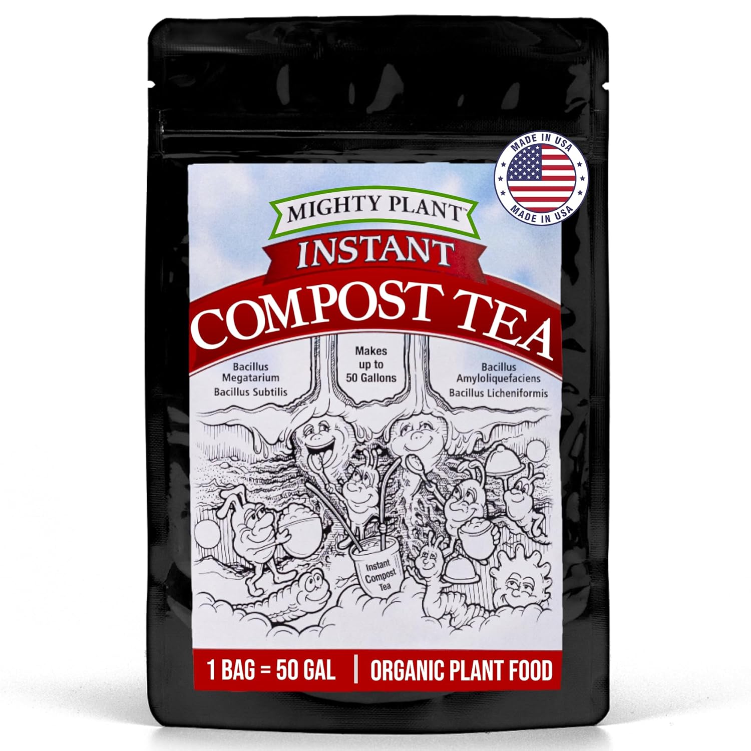 Organic Instant Compost Tea (5 oz) – Probiotic Plant Food Bloom Booster & Yield Booster for Hydroponics & All Gardening Types | Microbial Formula Converts Amino Acids for Enhanced Growth (5, Ounces)